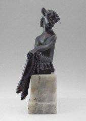 PATINATED BRONZE SHY YOUNG SAT