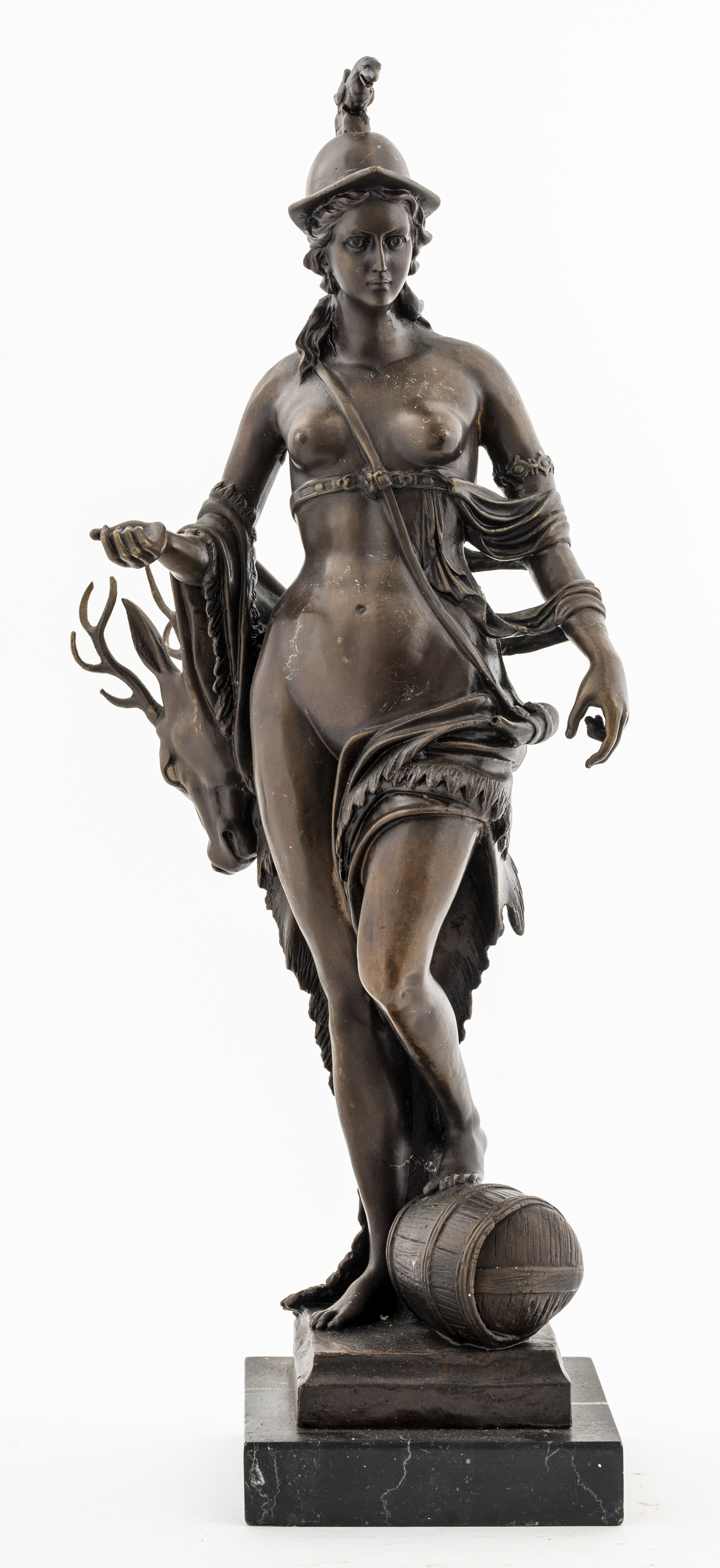 PATINATED BRONZE STATUE OF A