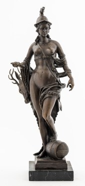 PATINATED BRONZE STATUE OF A H