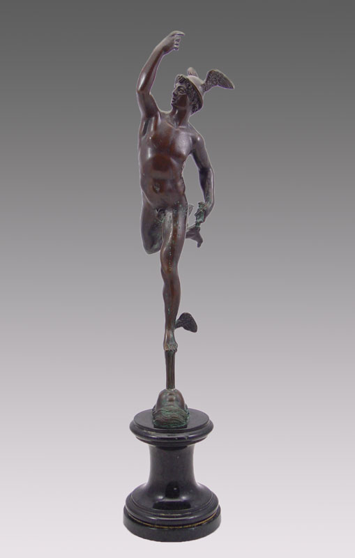 PATINATED BROWN BRONZE OF MERCURY