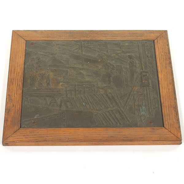 PATINATED CAST IRON PLAQUE,