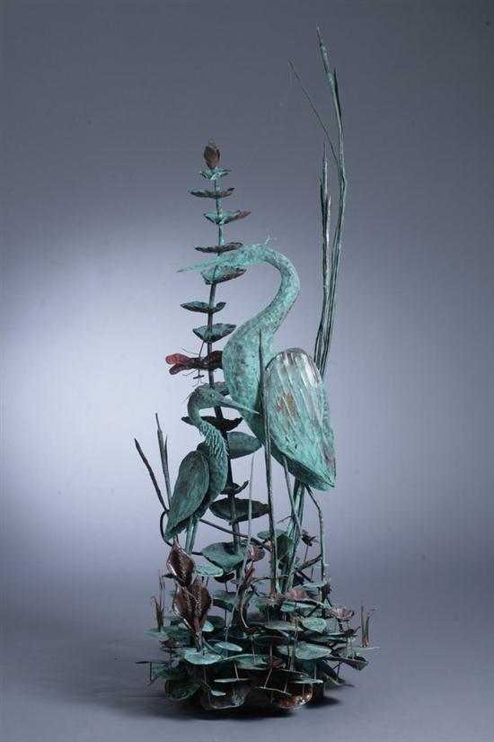 PATINATED COPPER GARDEN FOUNTAIN