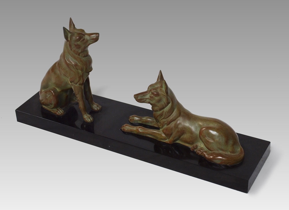 PATINATED GERMAN SHEPHERDS