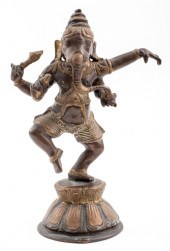 PATINATED & GILT BRONZE DANCIN