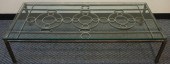 PATINATED IRON AND GLASS TOP C