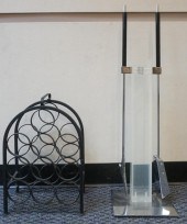 PATINATED METAL 10-BOTTLE WINE