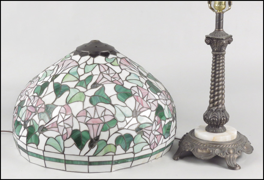 PATINATED METAL AND LEADED GLASS