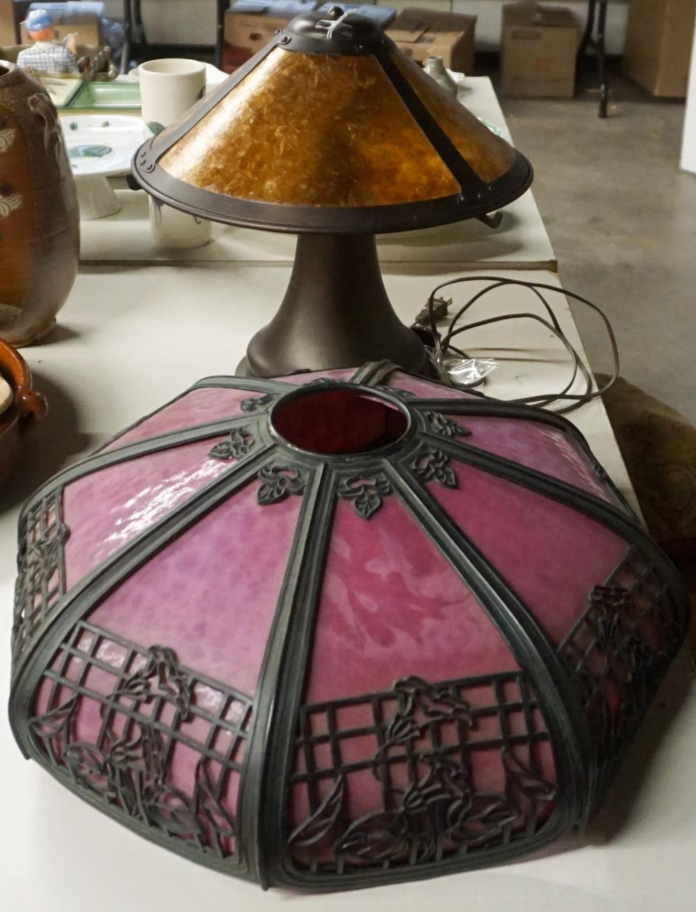 PATINATED METAL AND ROSE GLASS