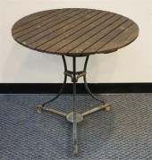 PATINATED METAL BASE WOOD SLAT