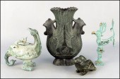 PATINATED METAL BIRD FORM CENS