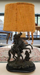 PATINATED METAL BUCKING BRONCO