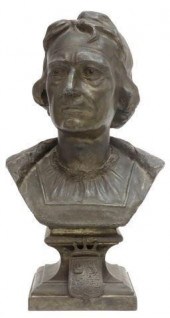 PATINATED METAL BUST OF CHRIST