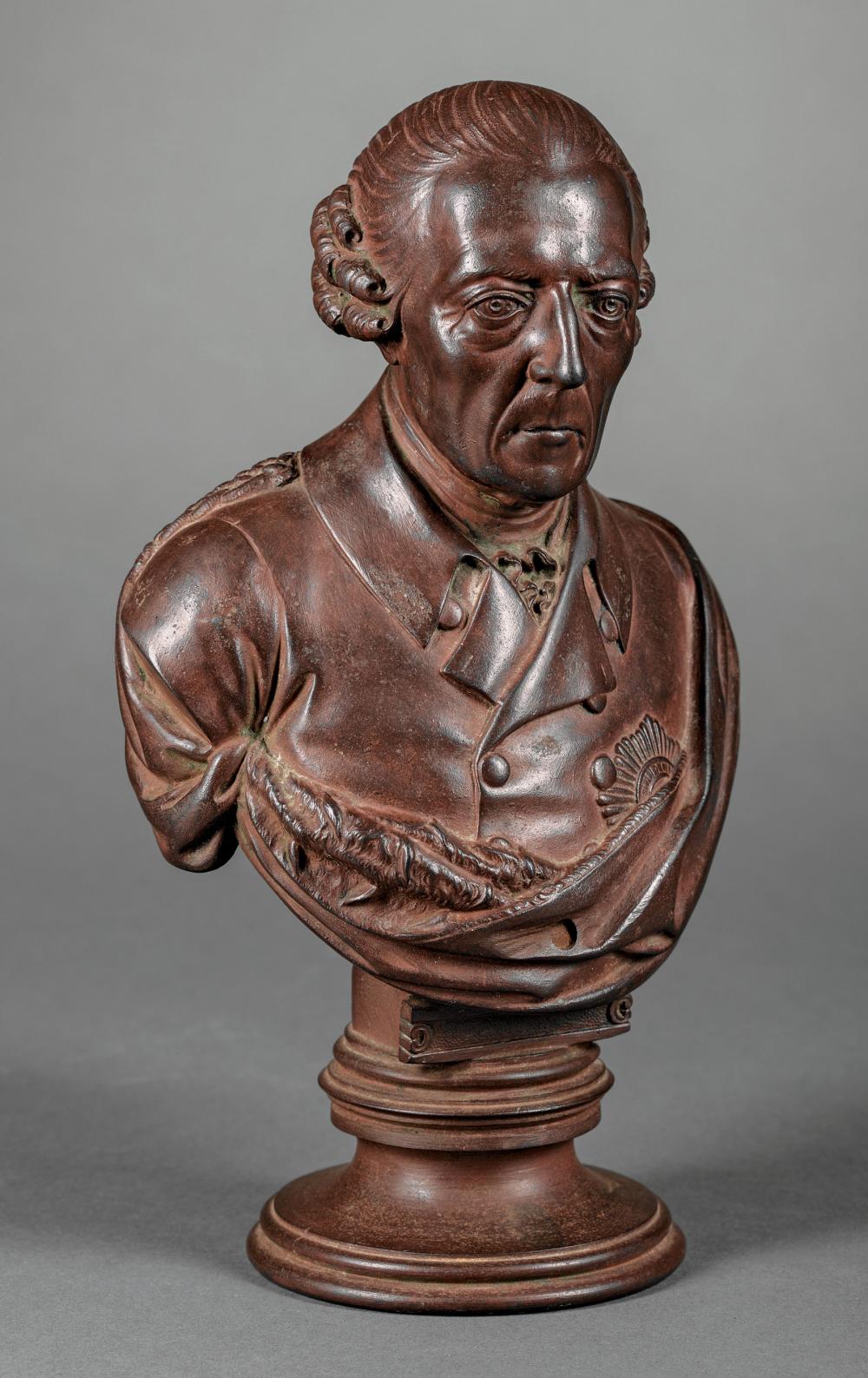 PATINATED METAL BUST OF FREDERICK