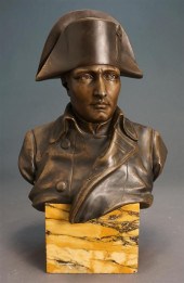 PATINATED METAL BUST OF NAPOLE