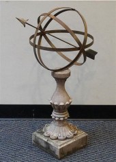 PATINATED METAL CEMENT BASE AS