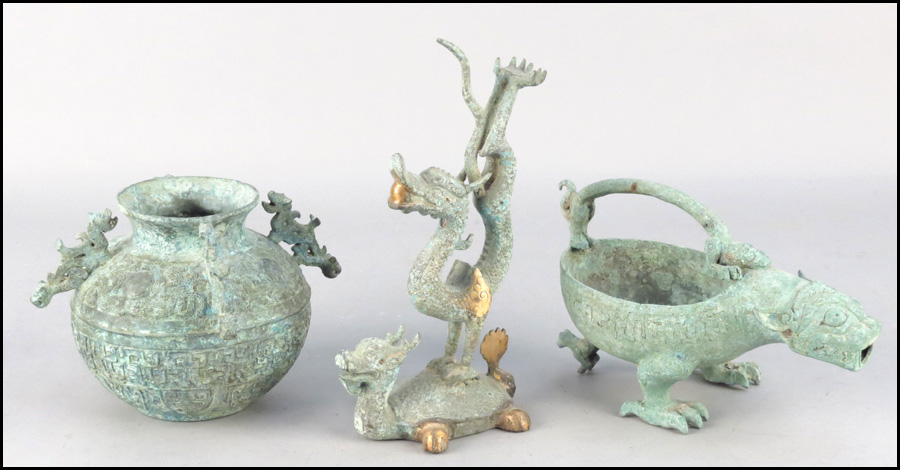 PATINATED METAL CENSER. Together