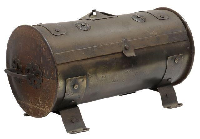 PATINATED METAL CYLINDRICAL FORM