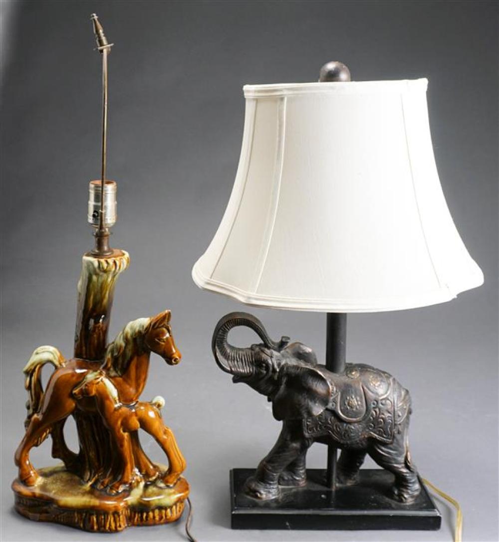 PATINATED METAL ELEPHANT FORM TABLE