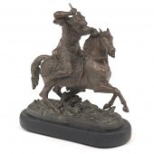PATINATED METAL EQUESTRIAN SCU