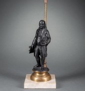 PATINATED METAL FIGURAL GAS TA