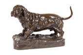 PATINATED METAL FIGURE OF "BAS