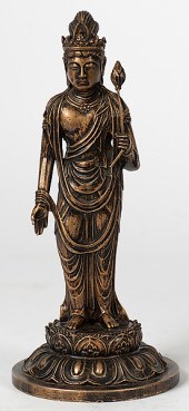 Patinated Metal Figure of Bodh