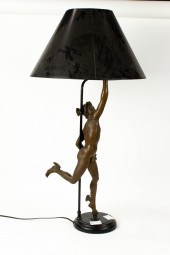 PATINATED METAL FIGURE OF MERC