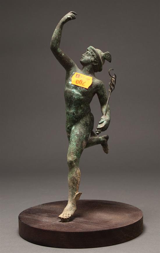 Patinated metal figure of