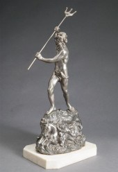 PATINATED METAL FIGURE OF POSE