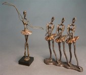 PATINATED METAL FIGURE OF THRE