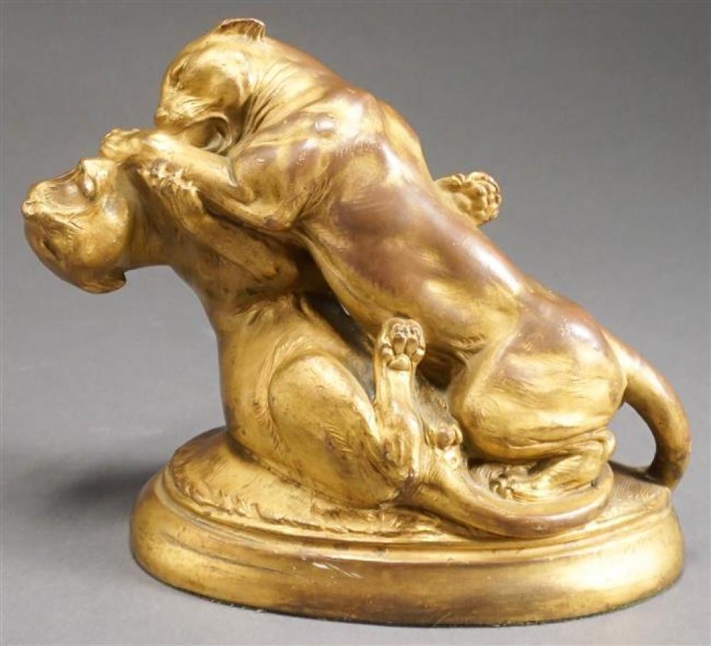 PATINATED METAL FIGURE OF TWO