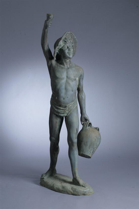 PATINATED METAL GARDEN FIGURE