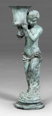 Patinated metal garden figure,