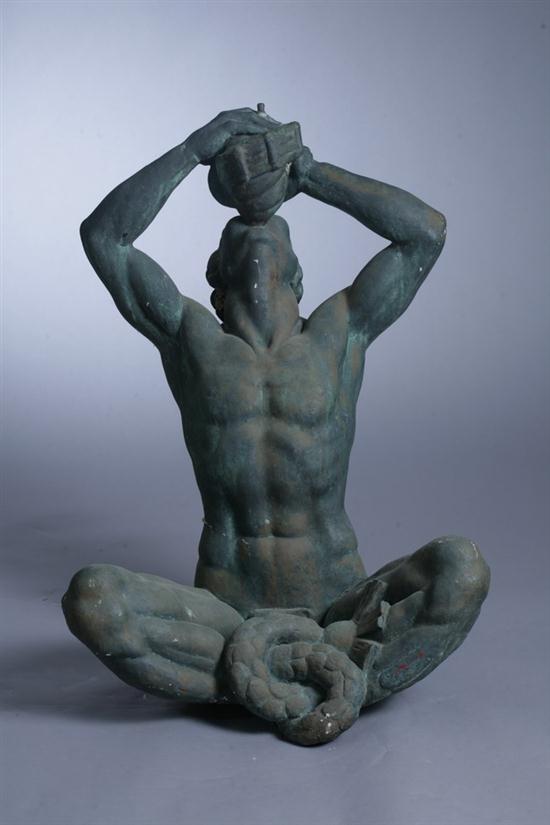 PATINATED METAL GARDEN FOUNTAIN