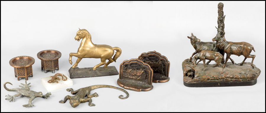PATINATED METAL GROUP OF DEER