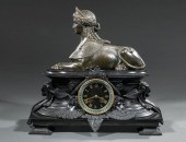 PATINATED METAL, MARBLE MANTEL