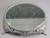 PATINATED METAL MIRRORED TABLE