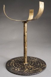 PATINATED METAL PLANT STAND, H