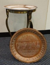 PATINATED METAL PLANT STAND WI