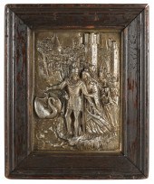 PATINATED METAL RELIEF PLAQUEs
