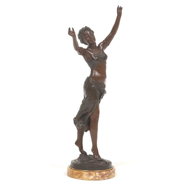 PATINATED METAL SCULPTURE OF A