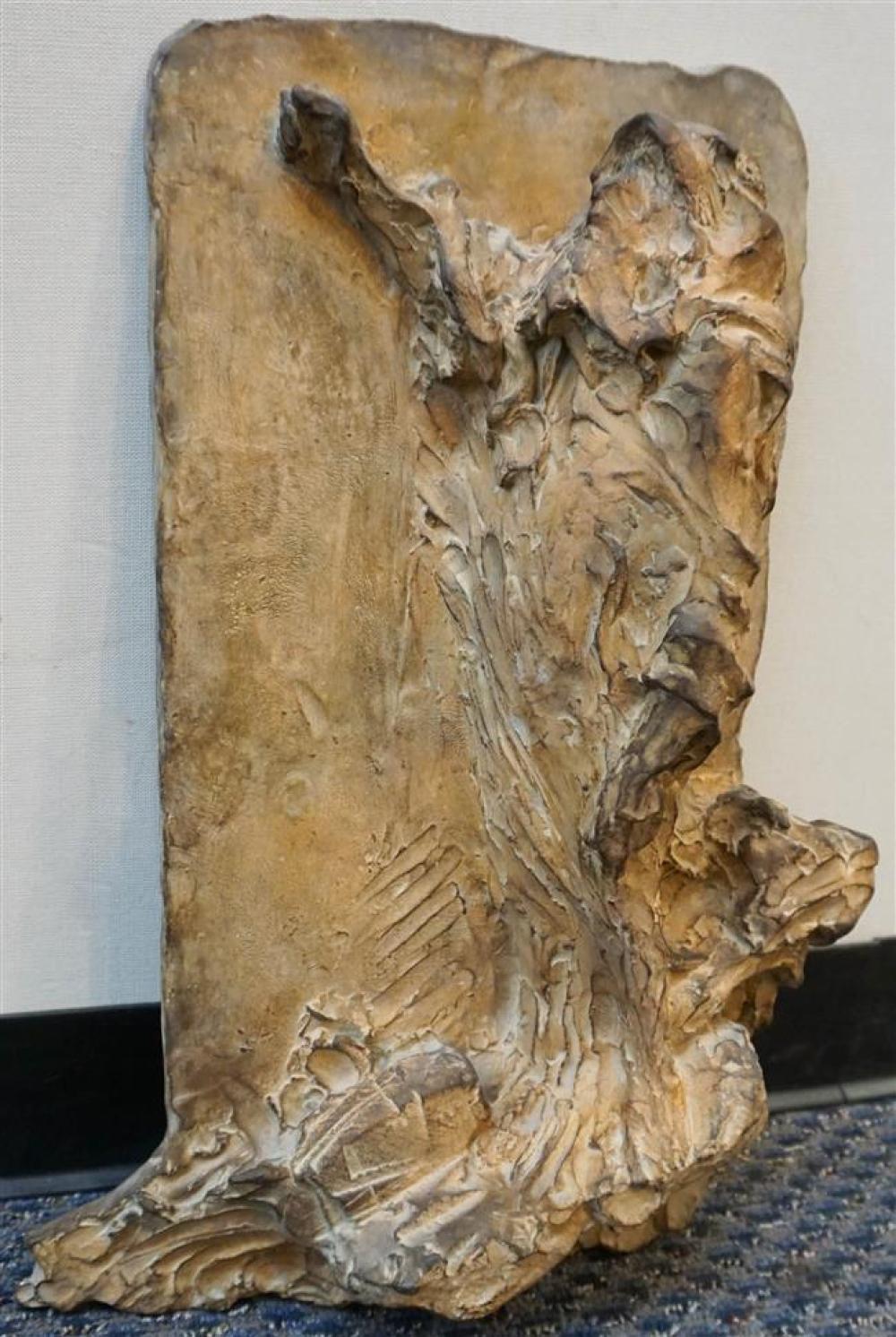 PATINATED METAL SCULPTURE OF MAN,