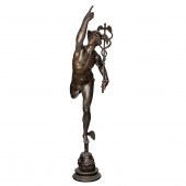 PATINATED METAL SCULPTURE OF M