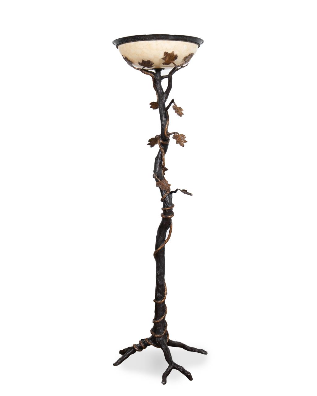 PATINATED METAL TREE FORM FLOOR