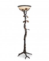 PATINATED METAL TREE FORM FLOO