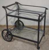 PATINATED METAL TWO-TIER TEA C
