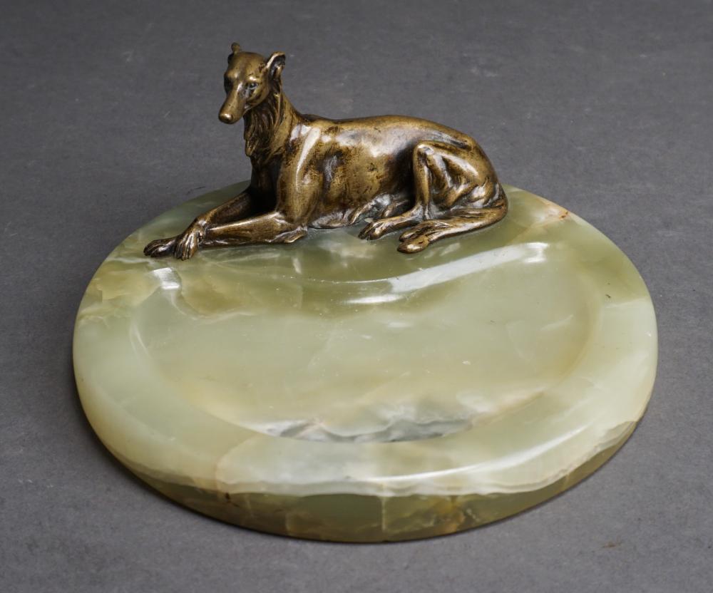 PATINATED METAL WOLFHOUND MOUNTED