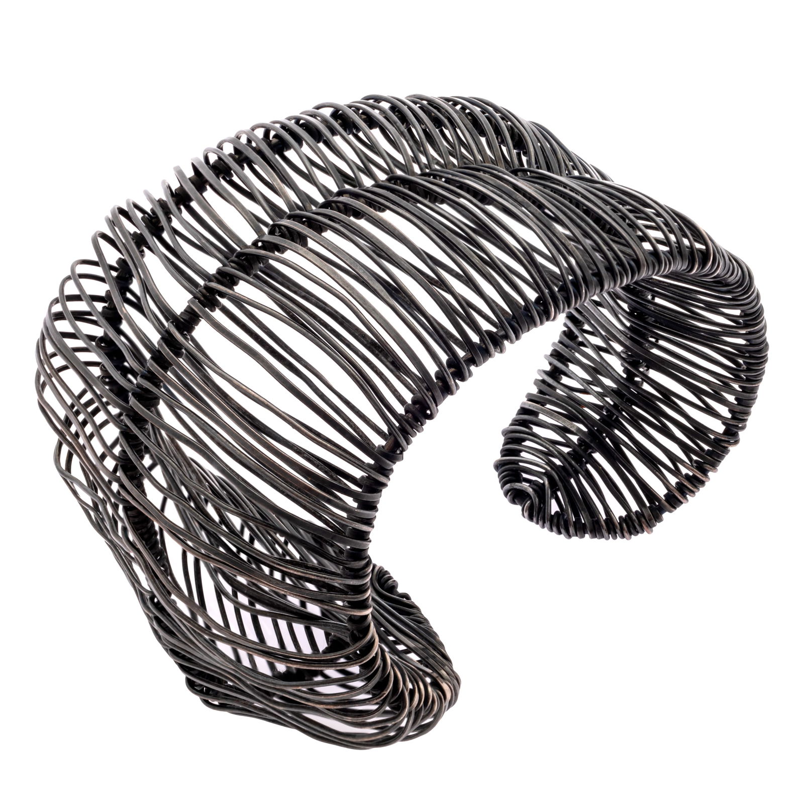 PATINATED SILVER CUFF BRACELET,