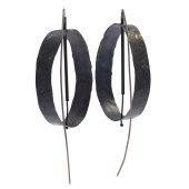 PATINATED SILVER EARRINGS, BIB