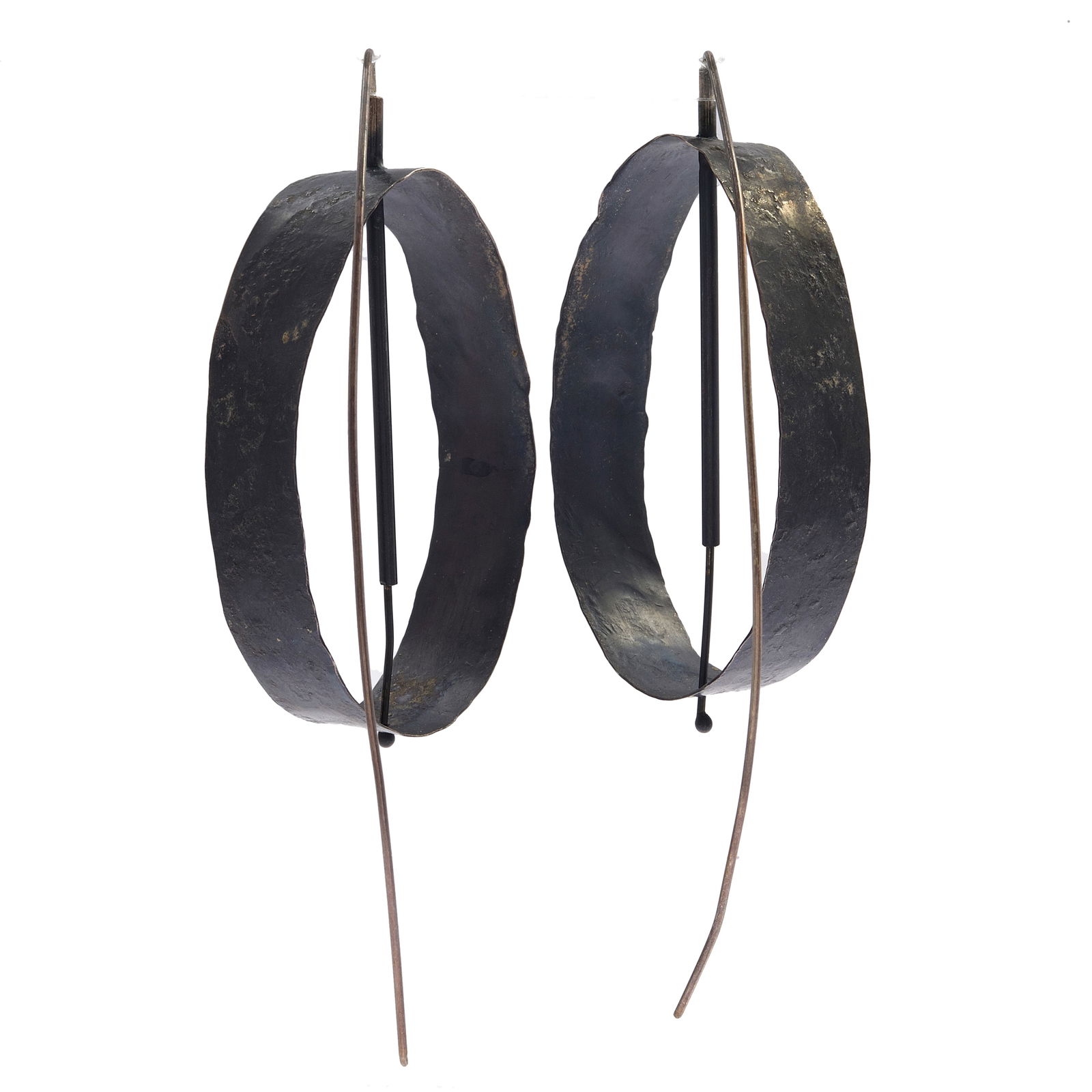 PATINATED SILVER EARRINGS, BIBA